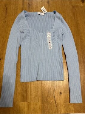 Old Navy Baby Blue Ribbed Long Sleeve Top
